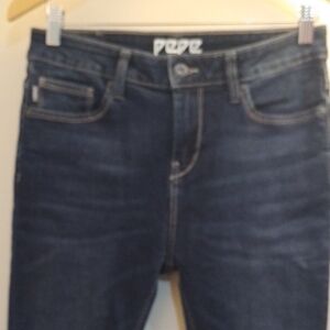 C2 Pepe 30/28 Rual Dion Flare Cropped Denim Blue Jeans